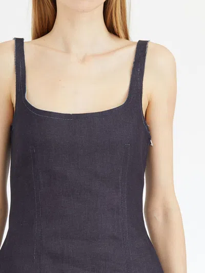 Marni Denim Corset Top In Animal Print