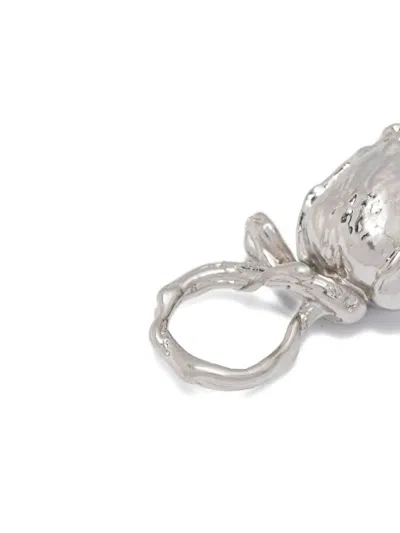 Marni Bold Sculptural Textured Statement Ring In White