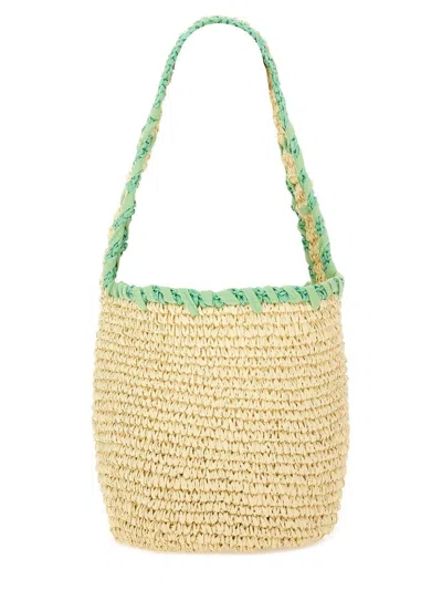 Marni Small Nassa Bag In Green Natural Raffia