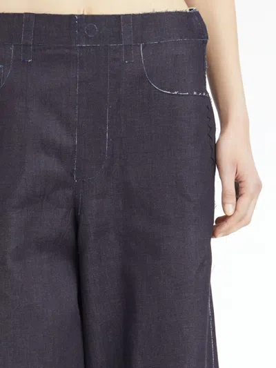 Marni Stretch Denim Trousers In Animal Print