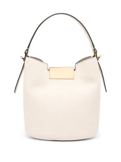 Marni Medium Trunkaroo White Leather Shoulder Bag In Metallic
