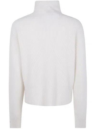 Max Mara "nadar" Half Zip Sweater In Neutral