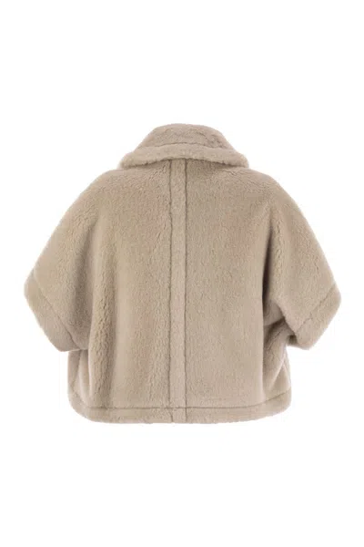 Max Mara Teddy Cape In Alpaca And Wool Newera1 In Brown