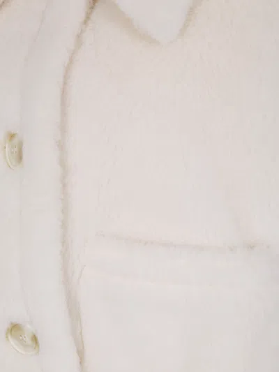 Max Mara Short Sleeve Cape Wide Collar In White