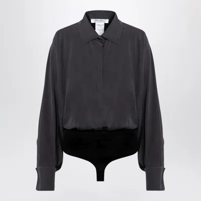 Max Mara Anthracite Grey Silk Body Shirt