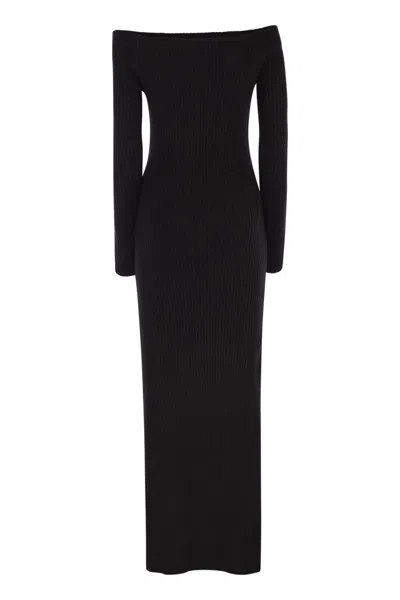 Max Mara Maxmara Arnes1234 Wool And Cashmere Sheath Dress In Black