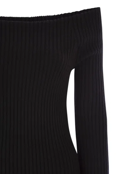 Max Mara Maxmara Arnes1234 Wool And Cashmere Sheath Dress In Black