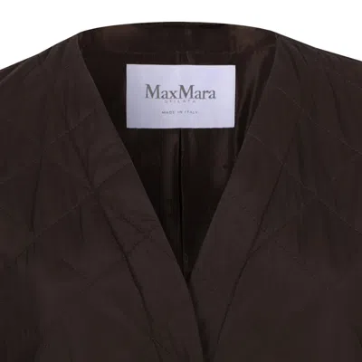 Max Mara Brown Polyamide Coat In Brown
