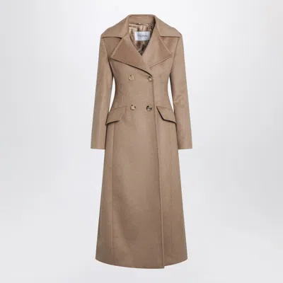 Max Mara Lepanto Long Double-breasted Coat In Brown