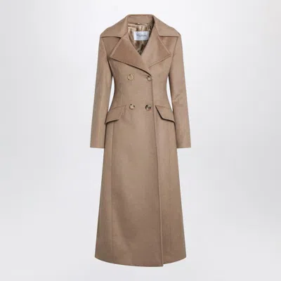 Max Mara Lepanto Long Double-breasted Coat In Brown