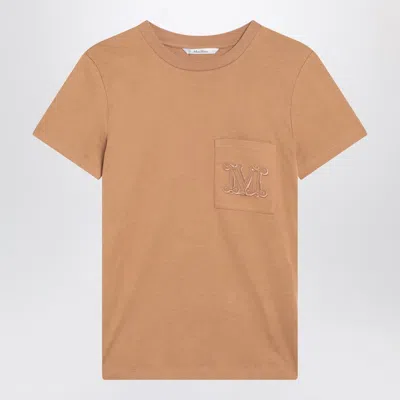 Max Mara Camel-coloured T-shirt In Cotton In Brown