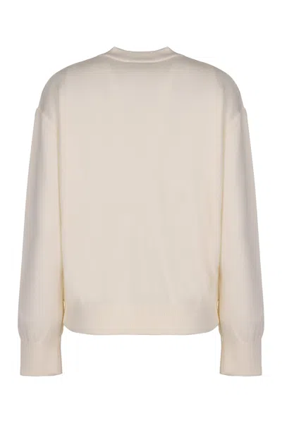 Max Mara Cardigan In Wool In White