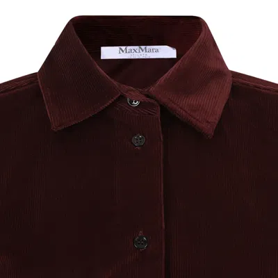 Max Mara Ciliegia Cotton Blend Shirt In Brown