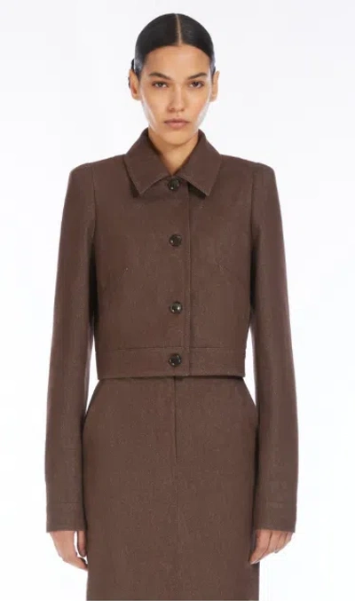 Max Mara Front Buttoned Jacket In Brown