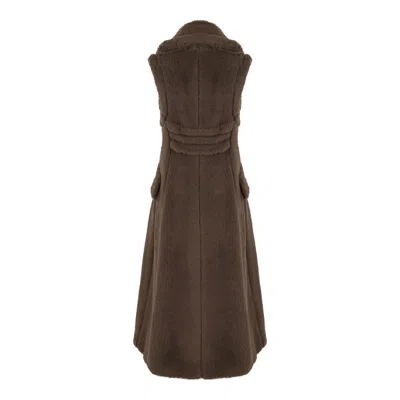Max Mara Marrone Bronzo Alpaca Coat In Brown