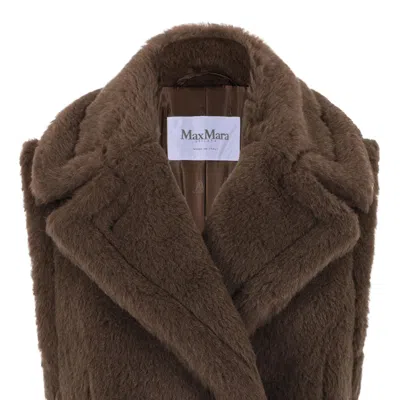 Max Mara Marrone Bronzo Alpaca Coat In Brown
