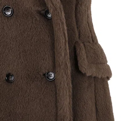 Max Mara Marrone Bronzo Alpaca Coat In Brown