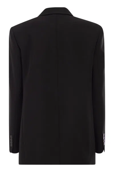 Max Mara Studio Mstbosco Single-breasted Cady Blazer In Black