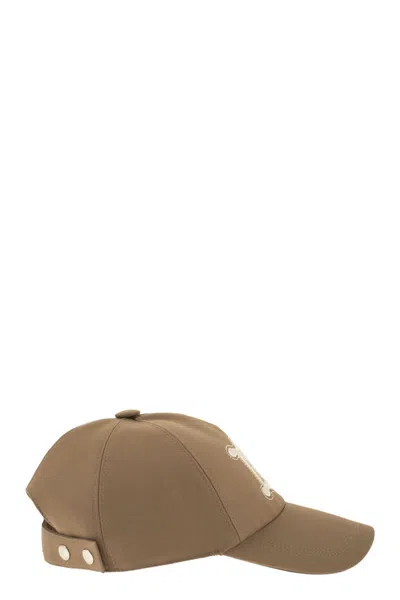Max Mara Maxmara Mxaribaldo Water Repellent Gabardine Baseball Cap In Neutral