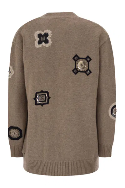 Max Mara Wool Blend Gioire Oversized Knit Cardigan