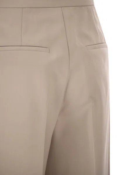 Max Mara Mxmgirone Tailored Trousers Belt Loops Pockets In Neutral
