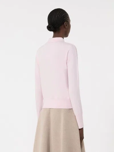 Max Mara Wool Blend Cardigan In Pink