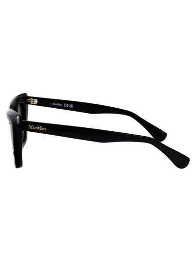 Max Mara Nero Lucido / Fumo Acetate Sunglasses In Black