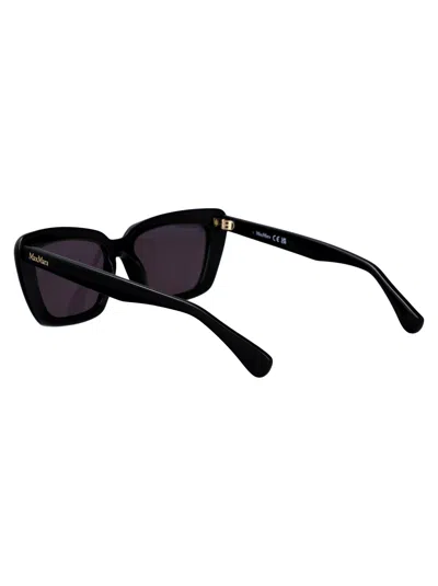 Max Mara Nero Lucido / Fumo Acetate Sunglasses In Black