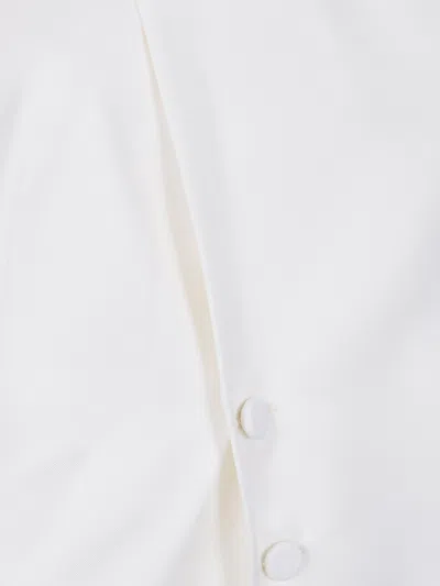 Max Mara Satin Wrap Sleeveless Jacket Buttons In White