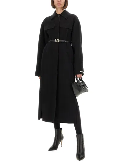 Sportmax Max Mara  Oil Coat In Black