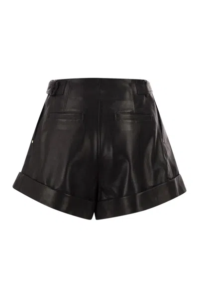 Sportmax Max Mara  Spxvasaio - Leather Bermuda Shorts In Black
