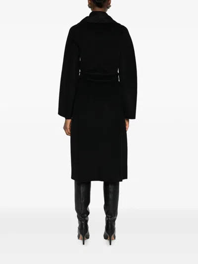 Max Mara Belted Trench Coat In Black