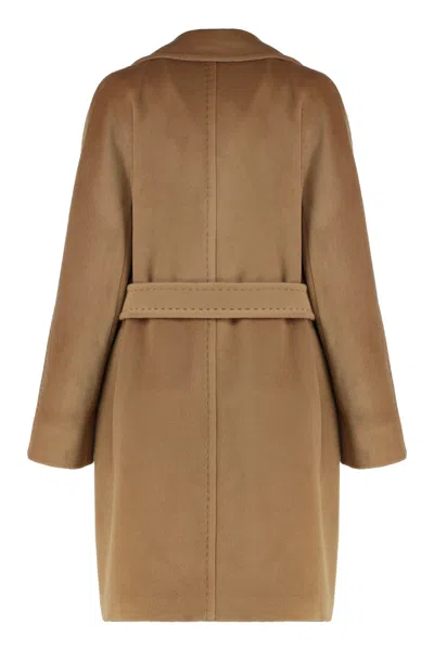 Max Mara Studio Dressing Gown In Beaver Wool In Brown