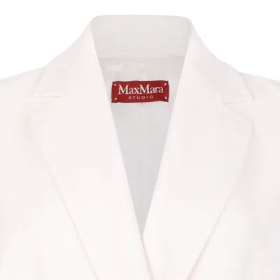 Max Mara Studio Zena Double Breasted Sleeveless Gilet In White