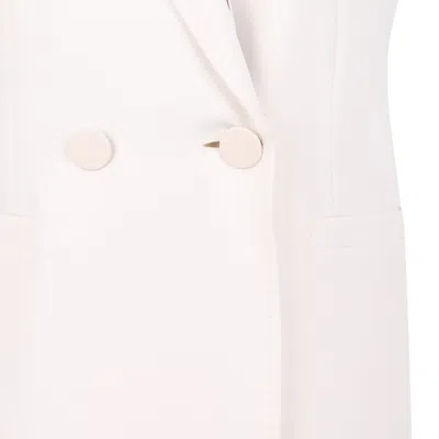 Max Mara Studio Zena Double Breasted Sleeveless Gilet In White