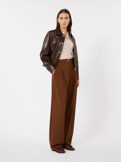 Max Mara Studio Mstbacio Trouser Chocolate In Brown