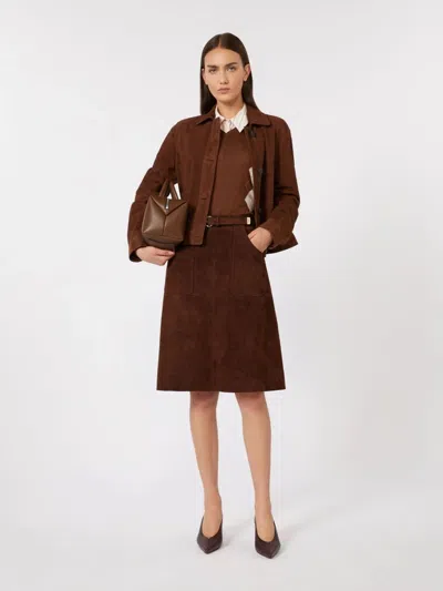 Max Mara Studio Mstdentice Top Chocolate In Brown
