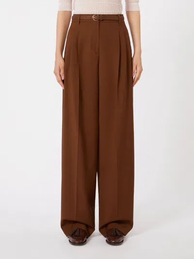 Max Mara Studio Mstbacio Trouser Chocolate In Brown