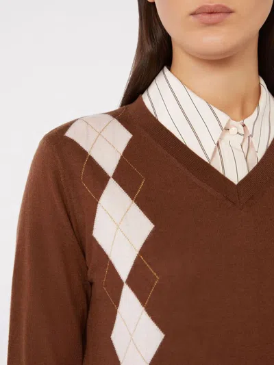 Max Mara Studio Mstdentice Top Chocolate In Brown