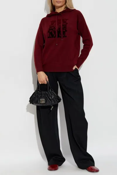 Max Mara Maxmara Taddeo Sweatshirt In Wool Yarn In Burgundy