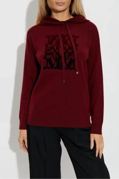 Max Mara Maxmara Taddeo Sweatshirt In Wool Yarn In Burgundy
