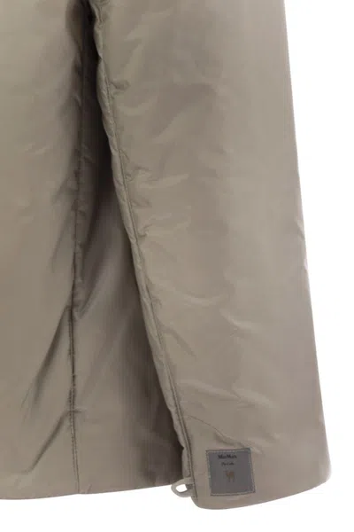 Max Mara The Cube Green Hooded Jacket With A Zip Front By The Cube In Gray