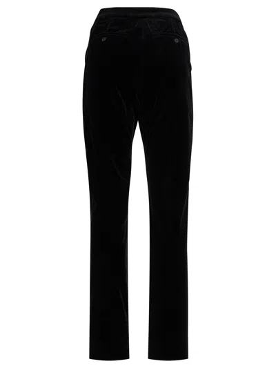 Max Mara Velvet Pants In Black