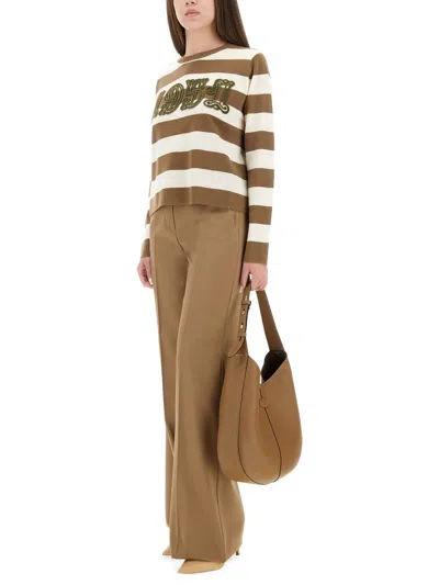 Max Mara Wide Pants Fernet In Brown