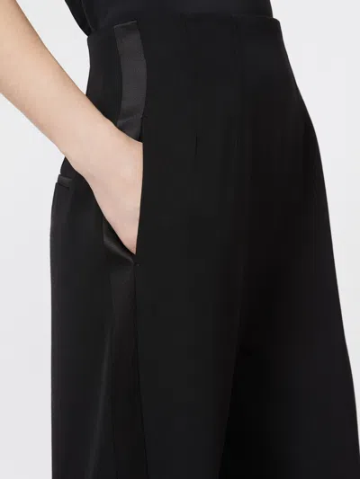 Max Mara Wool Gabardine Trousers In Black