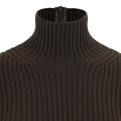Max Mara Wool-cashmere Verde Muschio Sweater In Black