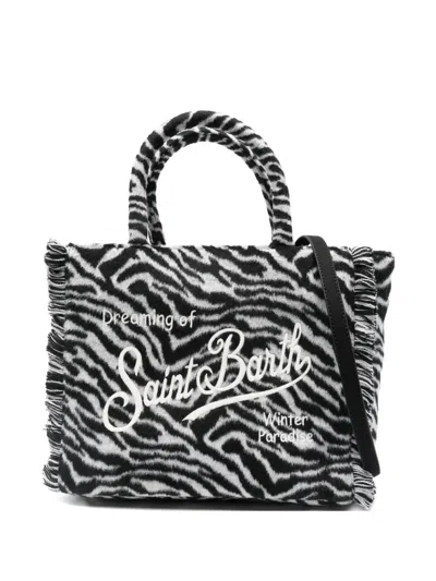 Mc2 Saint Barth "colette" Felt Zebra Tote Bag In Multi