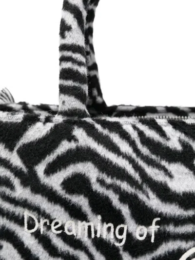 Mc2 Saint Barth "colette" Felt Zebra Tote Bag In Multi