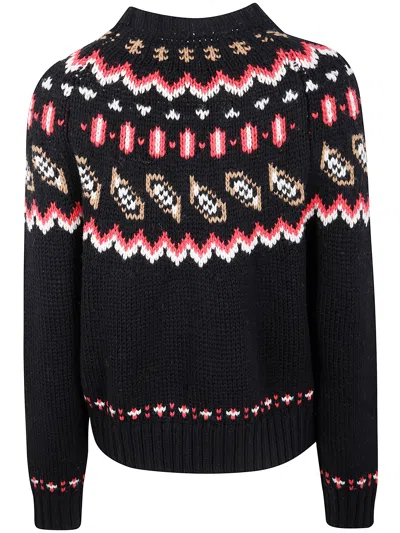 Mc2 Saint Barth Intarsia-knit Sweater In Blue