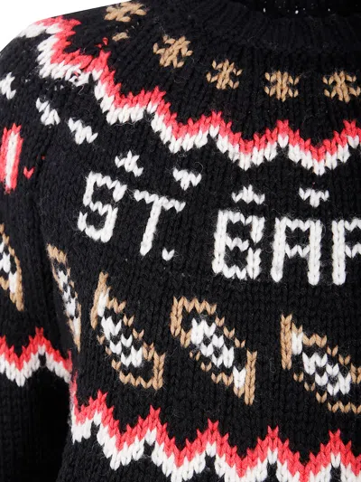 Mc2 Saint Barth Intarsia-knit Sweater In Blue
